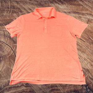 Bonobos Mens L Polo Shirt Peach Heather Made in USA 50%Poly 38%Cotton 12%Rayon